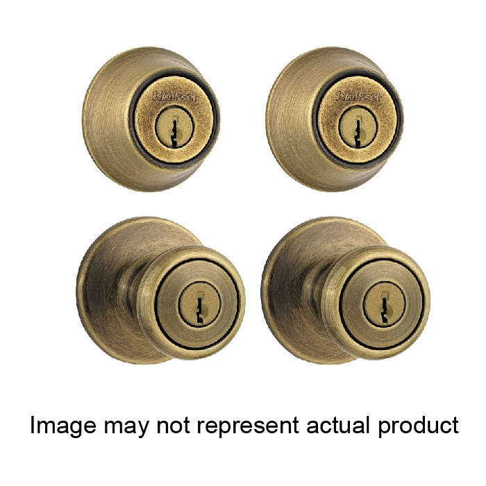 242T 5 CP K2 Combination Lockset, 3 Grade, Antique Brass, 2-3/8, 2-3/4 in Backset