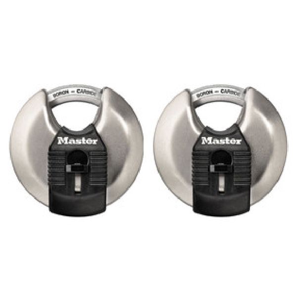 Master Lock Magnum Series M40XTCCSEN Discus Padlock, Alike Key, Octagonal, Shrouded Shackle, 3/8 in Dia Shackle