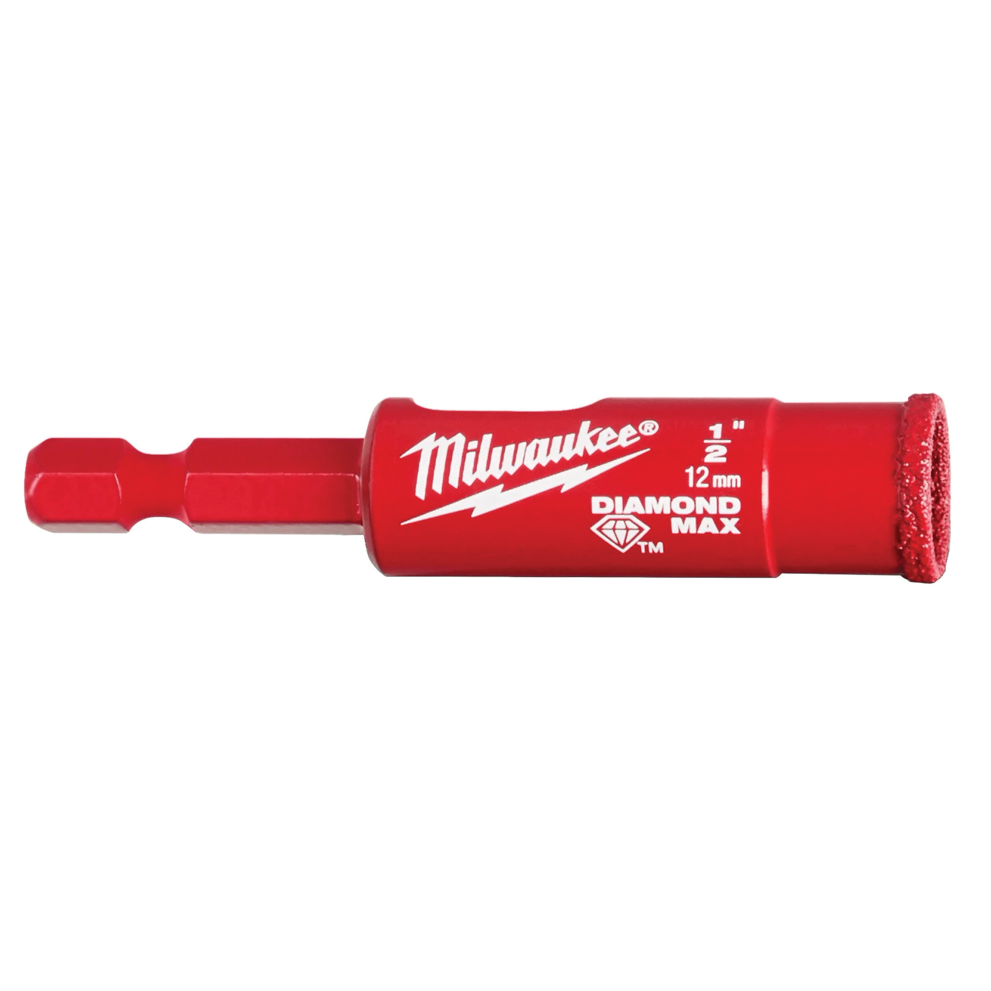 Diamond MAX 49-56-0511 Hole Saw Bit, 1/2 in Dia, 1/2 in D Cutting, 5/8-18 Arbor, Diamond Cutting Edge