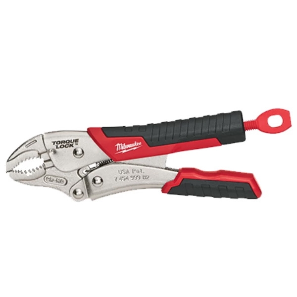 Torque Lock 48-22-3407 Locking Plier, 7 in OAL, Black/Red/Silver Handle, Comfort-Grip, Overmold Handle