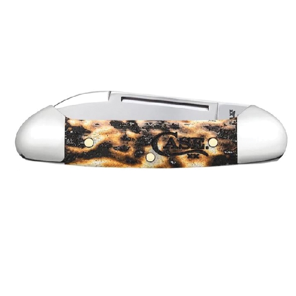Case 67913 Baby Butterbean Knife, 1.9, 1.4 in L Blade, Stainless Steel Blade, 2-Blade, Jigged Handle, Toasted Handle