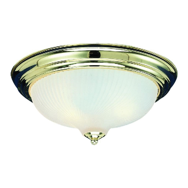 54-4411 Ceiling Light Fixture, 120 W, 2-Lamp, Steel Fixture, Polished Brass Fixture