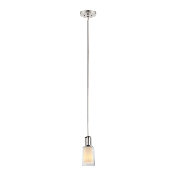 EL Dorado Series 21-2762 Pendant Ceiling Fixture, 60 W, 1-Lamp, Satin Nickel Fixture