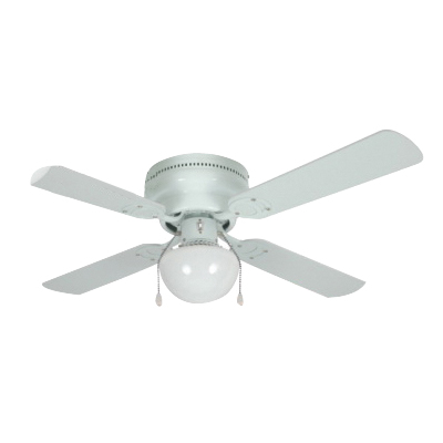 Aegean Series 54-3603 Ceiling Fan, 4-Blade, White Housing, Light Maple/White Blade, 42 in Sweep