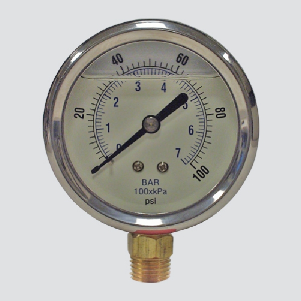 99019120 Glycerin Filled Pressure Gauge, 1/4 in Connection, MNPT, 2-1/2 in Dial, 0 to 5000 psi