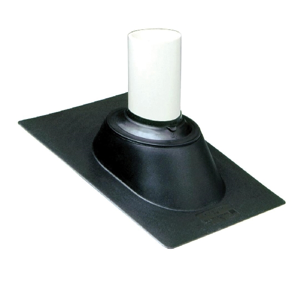 81700 Roof Flashing, 15 in OAL, 11-1/8 in OAW, 1-1/4, 1-1/2, 2, 3 in Pipe, Thermoplastic