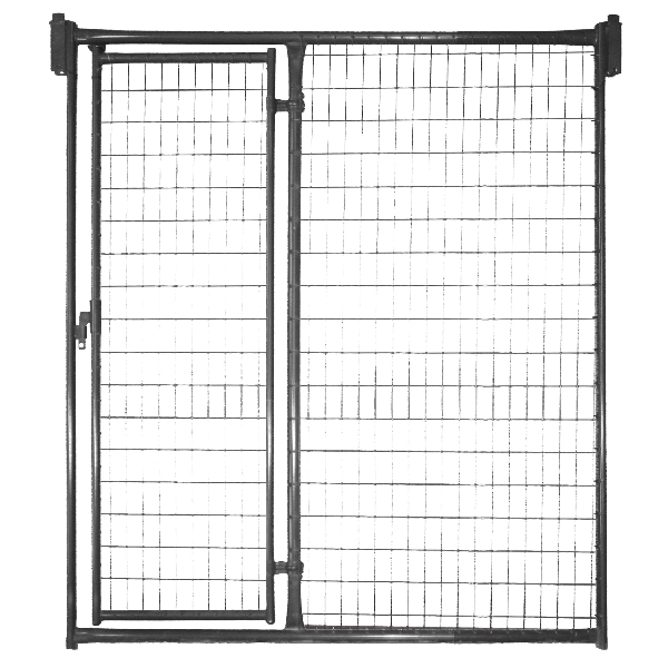 KF651GY Kennel Front with Gate, Premier, Stainless Steel, Gray, Powder-Coated
