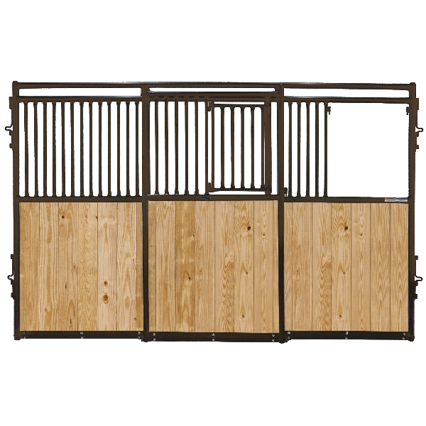 HSF12BN Stall Panel Bar, 12 ft OAW, 90 in OAH, 16 ga Gauge, Steel, Brown, Powder-Coated