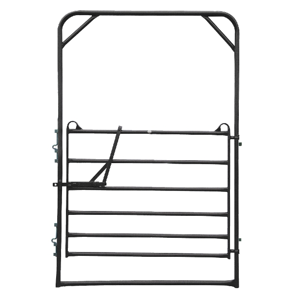 PBGT069GY Premier Bow Gate, 6 ft W Gate, 9 ft H Gate, 11 ga Frame Tube/Channel, 16 ga Mesh Wire, Gray