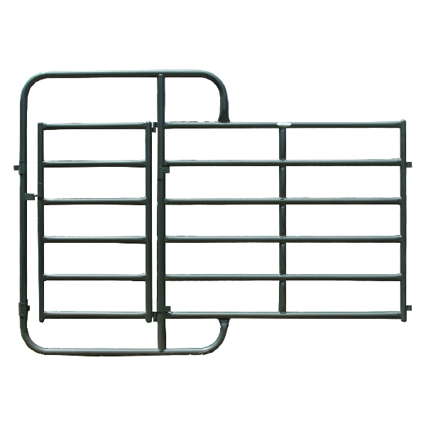 RSOPPSGGY Open Preg Panel with Sorting Gate, 34 in W Gate, 84 in H Gate, 14 ga Frame Tube/Channel, Gray