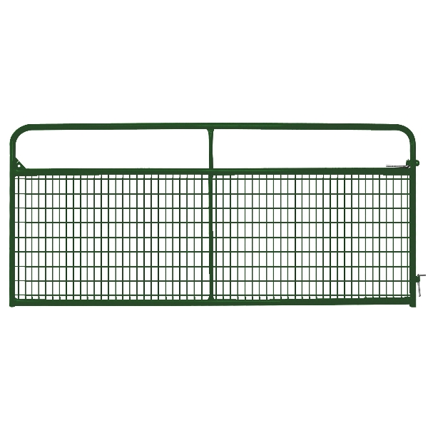 RWG10GN Wire-Filled Economy Gate, 10 ft W Gate, 50-1/2 in H Gate, 20 ga Frame Tube/Channel, 8 ga Mesh Wire