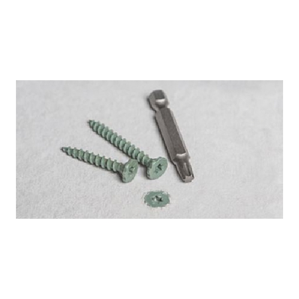 Backer-On 23416 Cement Board Screw, #9 Thread, 1-5/8 in L, Serrated Head, Torx Drive, Sharp Point, Steel, Zinc - 2