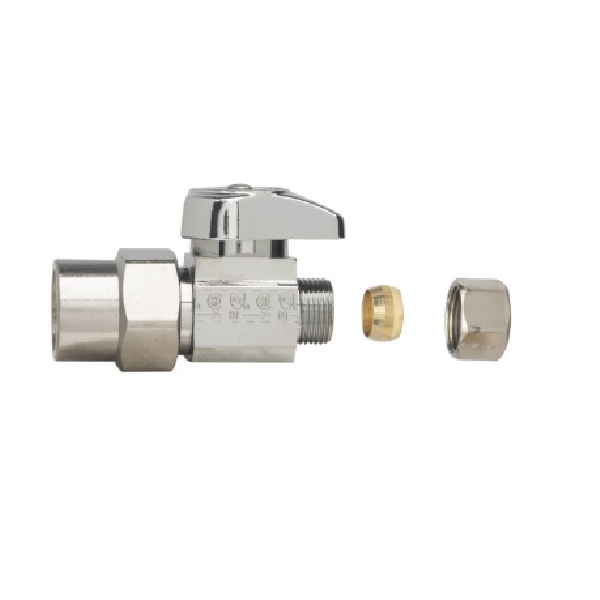 CPVC Pipe Straight Shut-Off Valve 1/2 in Slip x 3/8 in Compression - 1