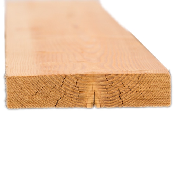 2 in x 8 in x 20 ft, Wood Products, Douglas Fir, No. 2 & Better, Green, Surfaced on 4 Sides - 2