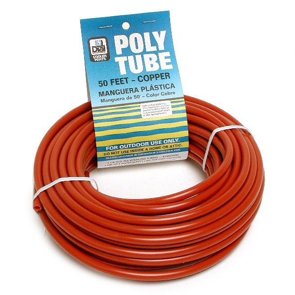 4299 Pipe Tubing, 1/4 in, Polyethylene, Copper, 50 ft L