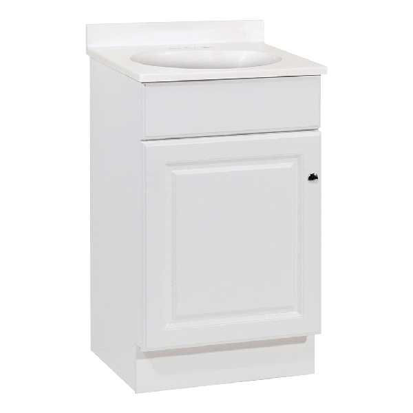 Richmond Series C14118A Bathroom Vanity Combo, 18 in W Cabinet, 16 in D Cabinet, MDF, White, Integral Installation