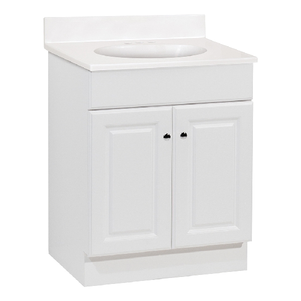 Richmond Series C14124A Bathroom Vanity Combo, 24 in W Cabinet, 18 in D Cabinet, MDF, White, Integral Installation