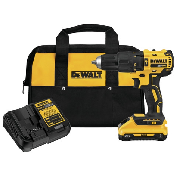 DEWALT DCD778L1 Hammer Drill Kit, Battery Included, 20 V, 3 Ah, 1/2 in Chuck, Ratcheting Chuck, 29,750 bpm