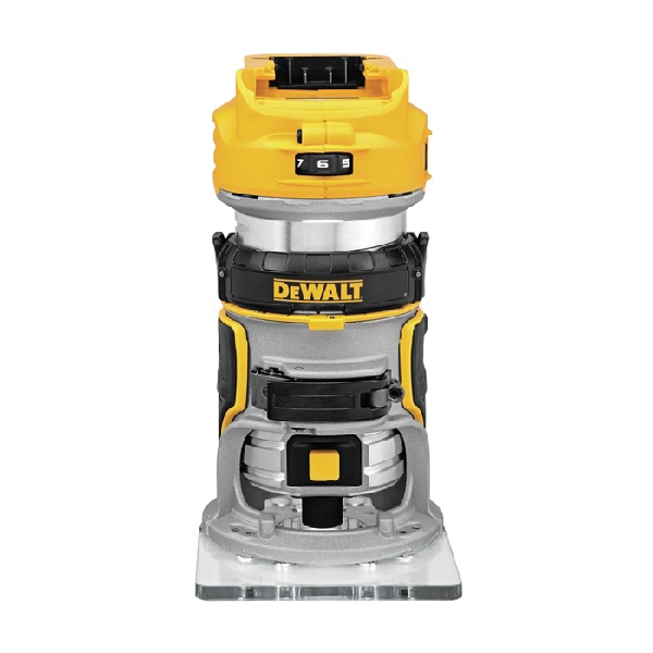 DeWALT DCW600B Router, 20 V, 5 Ah, 25,500 rpm Load, Includes: Fixed Base, Instruction Manual, Router Motor, Wrench