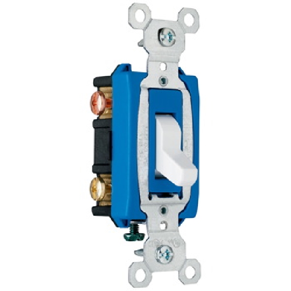Pass & Seymour CS15AC3WCC8 Switch, 15 A, 120/277 VAC, Side Wire Terminal, Glass-Reinforced Nylon Housing Material