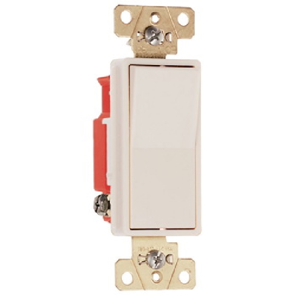2623LACC6 Decorator Switch, 20 A, 120/277 VAC, Back Wire, Side Wire Terminal, Light Almond