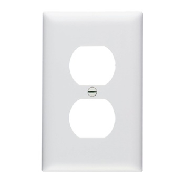 TradeMaster TP TP8WCP Receptacle Wallplate, 4.687 in L, 2.937 in W, Standard, 1 -Gang, Nylon, White