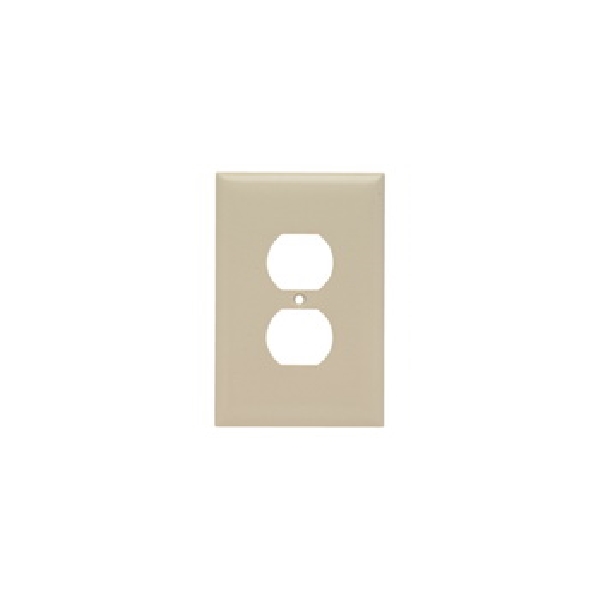 SP SPO8IU Receptacle Wallplate, 6 in L, Jumbo, 1 -Gang, Thermoset Plastic, Ivory, Wall Mounting