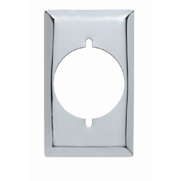 S384CCC10 Single Receptacle Wallplate, 7.8 in L, Standard, 1 -Gang, Metal, Silver, Chrome