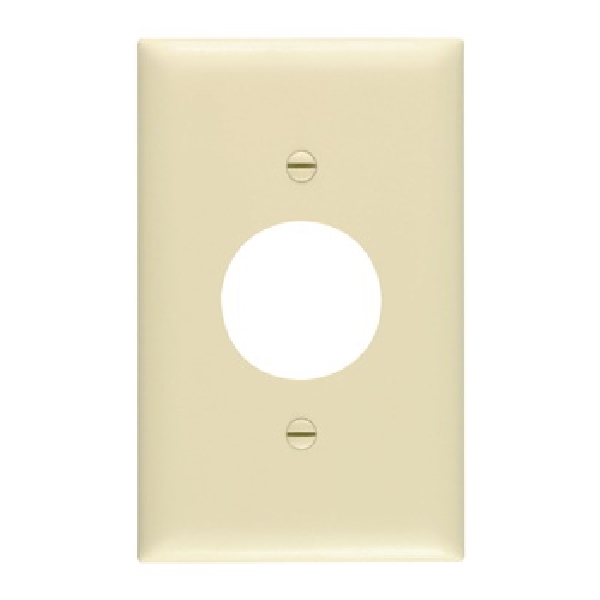 TradeMaster TP TP7-I Single Receptacle Wallplate, 4-11/16 in L, 2-15/16 in W, 1 -Gang, Nylon, Ivory