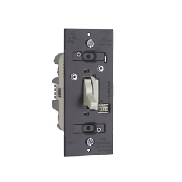 TDCL453PLACCV6 Toggle Dimmer, 120 VAC, CFL, Incandescent, LED Lamp, 3-Way, Light Almond