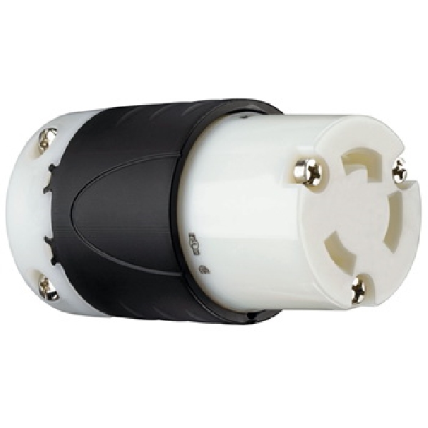 Turnlok L630CCCV3 Locking Connector, 2 -Pole, 30 A, 250 V, IP20, NEMA: NEMA L6-30R, Black/White