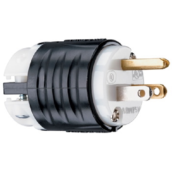 PS5266XCCV4 Electrical Plug, 2 -Pole, 15 A, 125 V, IP20, NEMA: NEMA 5-15P, Black/White