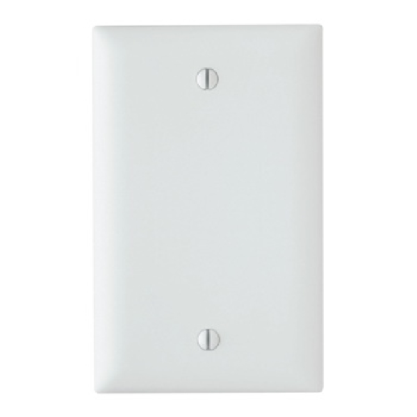 TradeMaster TP TP13-W Blank Wallplate, 4.687 in L, 2.937 in W, 0.07 in Thick, 1 -Gang, Nylon, White