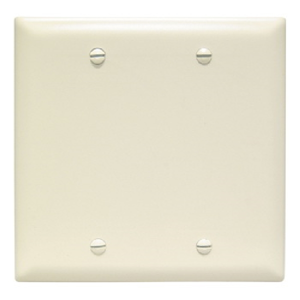 TradeMaster TP TP23-LA Blank Wallplate, 4.687 in L, 4-3/4 in W, 0.07 in Thick, 2 -Gang, Nylon