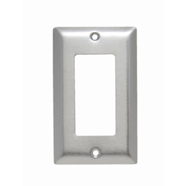 SS26CC25 Wallplate, 4-1/2 in L, 2-3/4 in W, 1 -Gang, Stainless Steel, Silver, Brushed