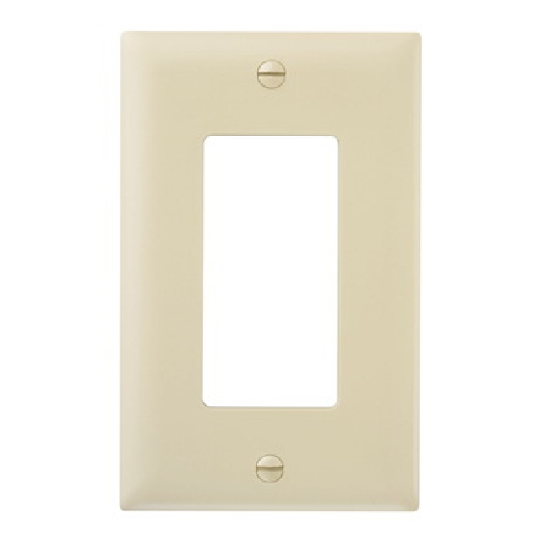 TradeMaster TP TP26-I Wallplate, 4-11/16 in L, 2-15/16 in W, 1 -Gang, Nylon, Ivory, Matte