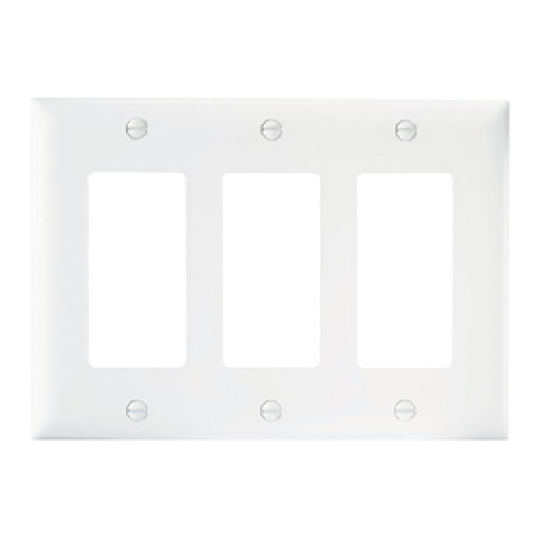 TradeMaster TP TP263WCC12 Wallplate, 4.7 in L, 3 -Gang, Nylon, White