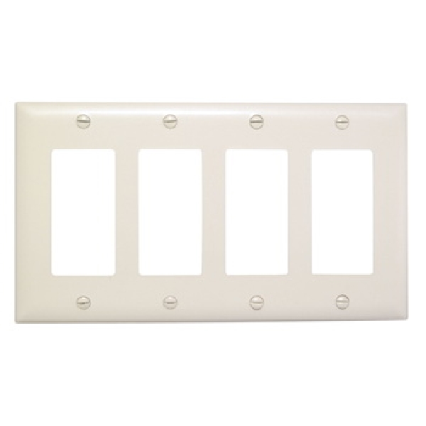 TradeMaster TP TP264ICC10 Wallplate, 5-1/2 in L, 4 -Gang, Nylon, Ivory