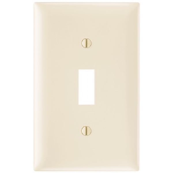 TradeMaster TP TP1-LACP Wallplate, 4.687 in L, 2.937 in W, 1 -Gang, Plastic, Light Almond, Matte