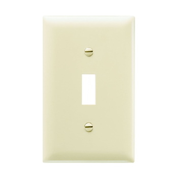 TradeMaster TP TP1-I Wallplate, 4.687 in L, 2.937 in W, 1 -Gang, Plastic, Ivory, Matte