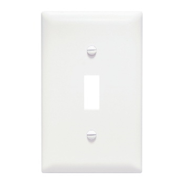 TradeMaster TP TP1WCP Wallplate, 4.687 in L, 2.937 in W, 1 -Gang, Plastic, White, Matte