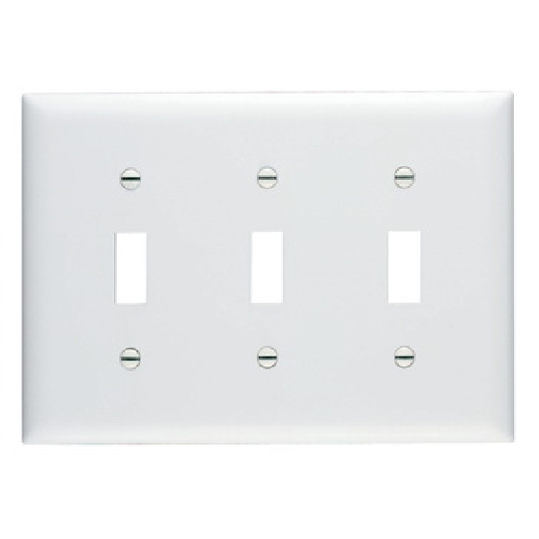 TradeMaster TP TP3-W Wallplate, 4.7 in L, 2 -Gang, Plastic, White, Matte