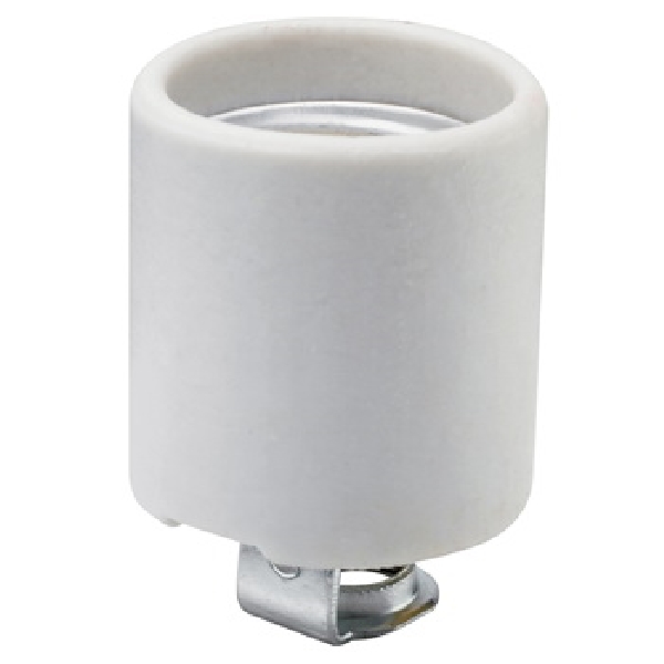 31528CC10 Lamp Holder, 250 V, 660 W, Porcelain Housing Material, White