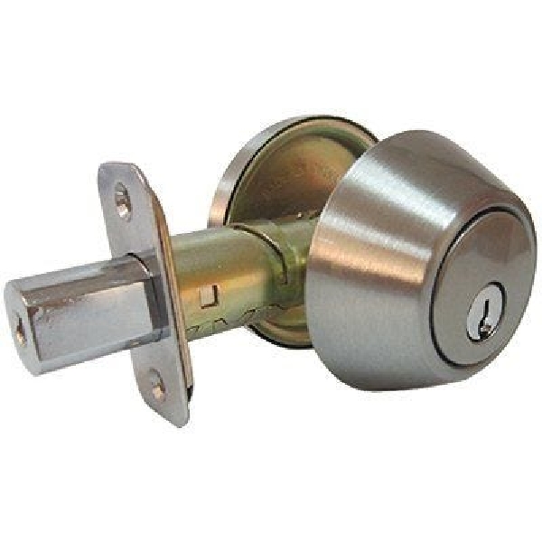 DLX21 KA3Z Deadbolt, 3 Grade, Alike Key, Satin Nickel, 2-3/8, 2-3/4 in Backset, KW1 Keyway