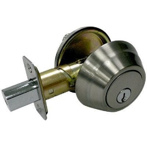 DB7X21 KA2 Deadbolt, Wavelet, 3 Grade, Alike Key, Satin Nickel, 2-3/8, 2-3/4 in Backset, KW1 Keyway