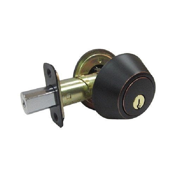 DLX72 KA3Z Deadbolt, 3 Grade, Alike Key, Aged Bronze, 2-3/8, KW1 Keyway