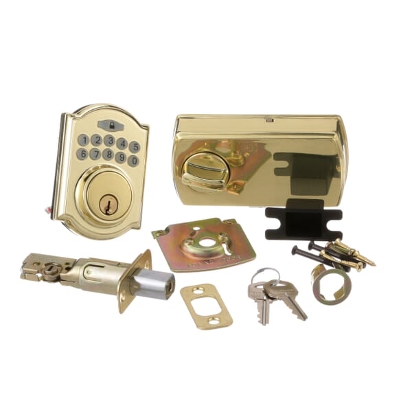 Tru-Guard GA77D01AA KD Electronic Deadbolt, Polished Brass, 3 Grade