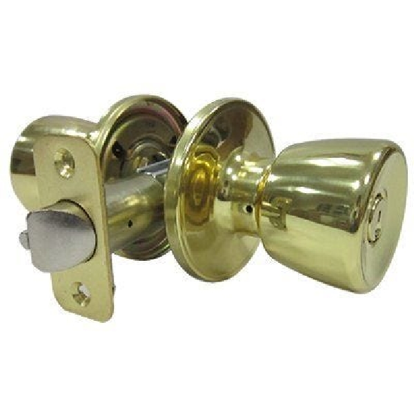 TS700B KA3 Entry Door Lockset, Knob Handle, Polished Brass, KW1 Keyway, 3 Grade