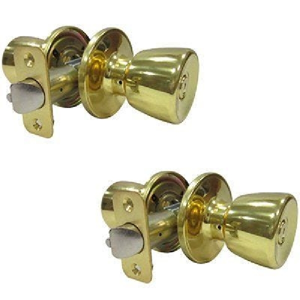 TS700BD KA Entry Door Lockset, Knob Handle, Polished Brass, KW1 Keyway, 3 Grade