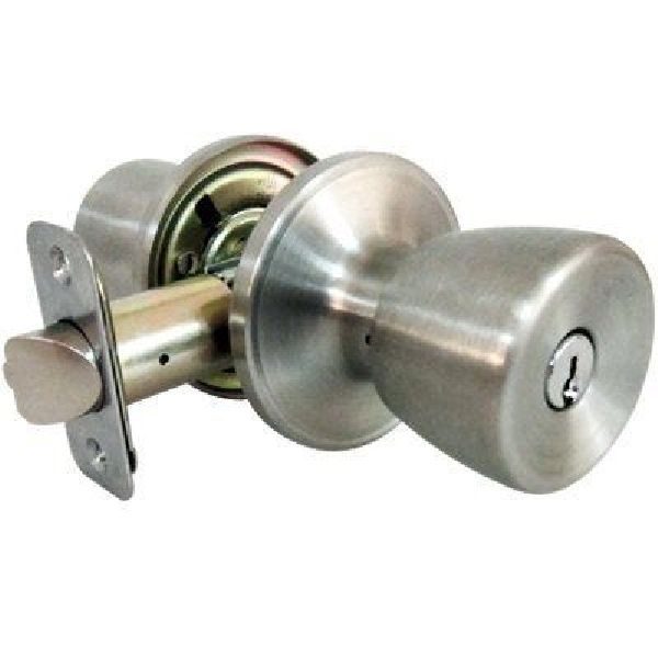 TS600B KA3 Entry Door Lockset, 3 Grade, Alike Key, Stainless Steel, Knob Handle, 2-3/8, 2-3/4 in Backset
